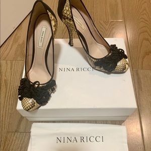 🆕 Python leather crystal embellished pumps